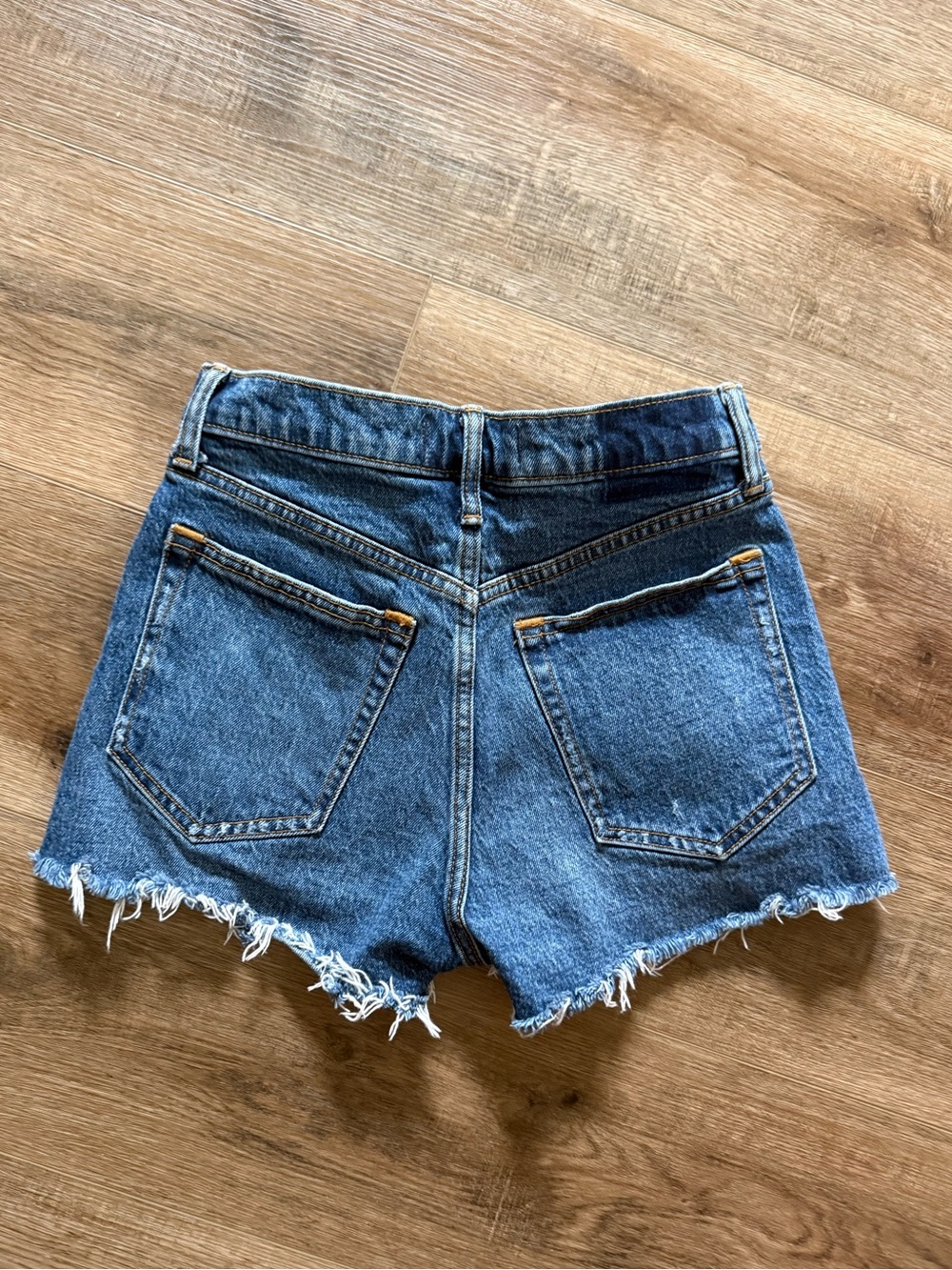 Abercrombie & Fitch Distressed High-Rise Denim Mom Shorts